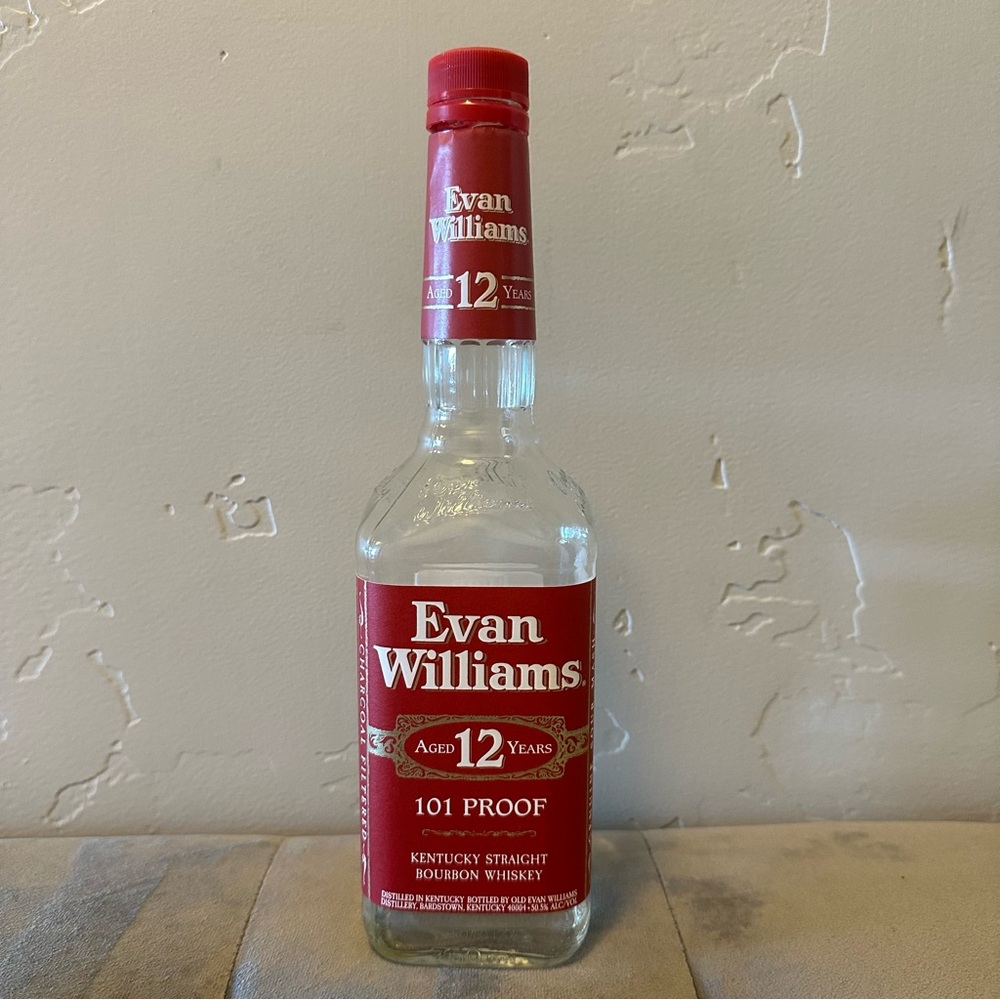 Empty Evan Williams 12 Year Bottle